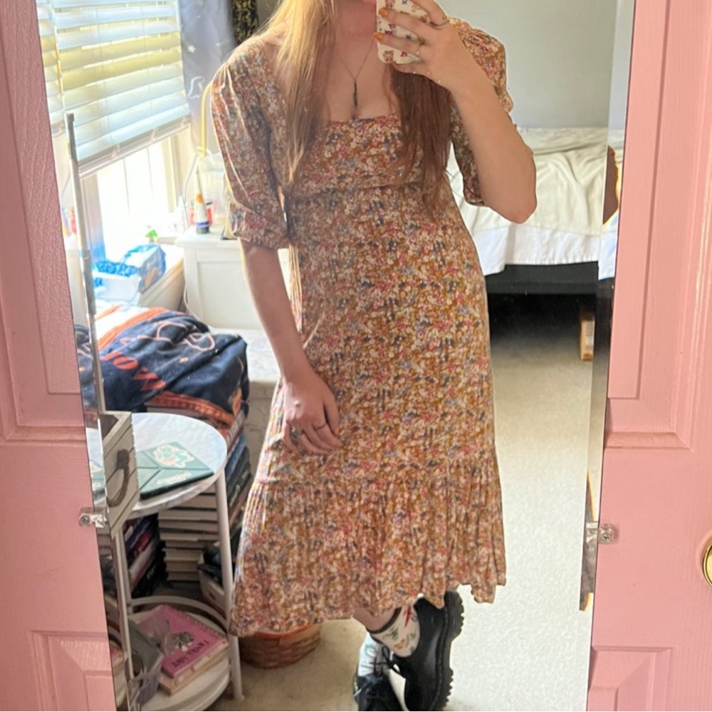 Floral Peasant Dress
